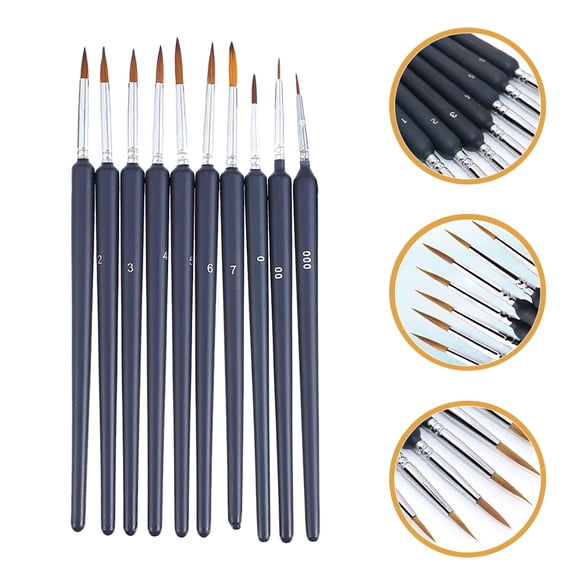 CTIRCHIU 10Pcs Fine Painting Brushes Round Tip Aluminum Tube for Hobbyists Daily Use