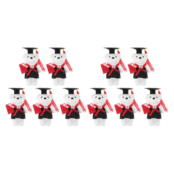 CTIRCHIU Multi-Colored Plush Bear Birthday Bouquet 10Pcs Set Perfect for Graduation and Celebrations