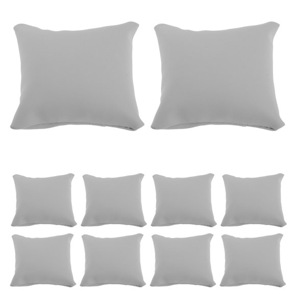 CTIRCHIU 10Pcs Small Grey PU Watch Pillow Cushions Soft Display Holders for Watches and Bracelets