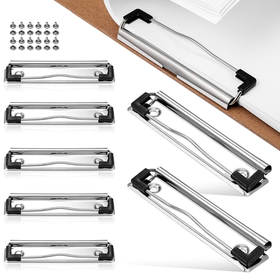 CTIRCHIU 10Pcs Metal Clipboard Clips Mountable with Nails Plated Silver Rust Resistant for Office Use