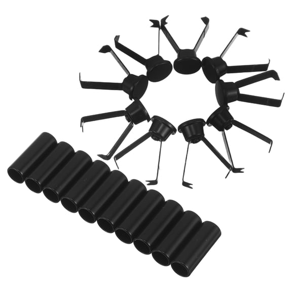 CTIRCHIU 10Pcs Durable Metal Shoe Lace End Caps Drawstring Stoppers for Hoodies Jackets Black