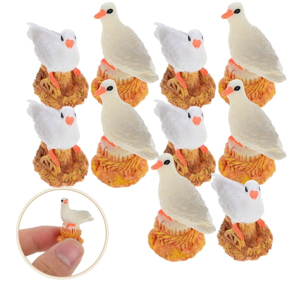 CTIRCHIU Set of 10 Resin Seagull Figurines for Desktop Decor and Outdoor Garden Display