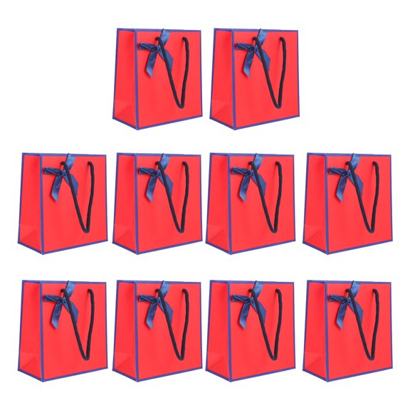 CTIRCHIU 10Pcs Red Paper Pouches Durable Handy Packaging Bags with Comfortable Handles for Storage Use