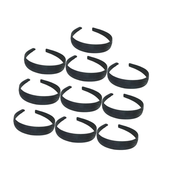 CTIRCHIU 10Pcs Simple Black Hair Band Wide Edge DIY Headwrap Material with Chic Design