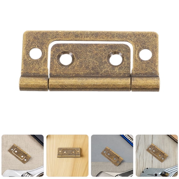 CTIRCHIU 10Pcs Vintage Furniture Cabinet Hinges Light Brown Iron Hardware Set