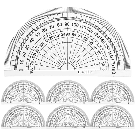 CTIRCHIU 10Pcs Transparent Protractor Set for Measuring Angles in Math and Office Use
