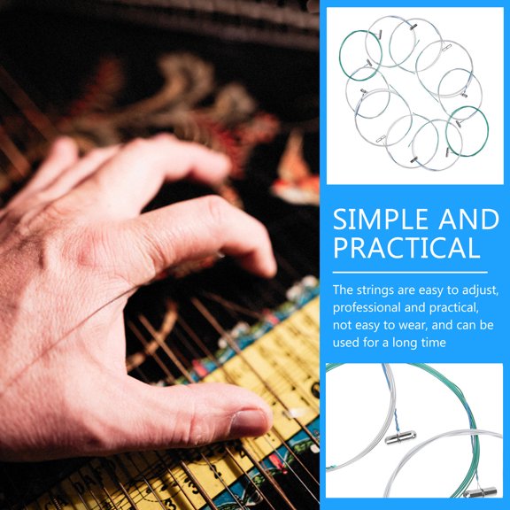 CTIRCHIU 10Pcs Universal Metal Guzheng Strings Assorted Color Durable String Replacement for Chinese Guzheng