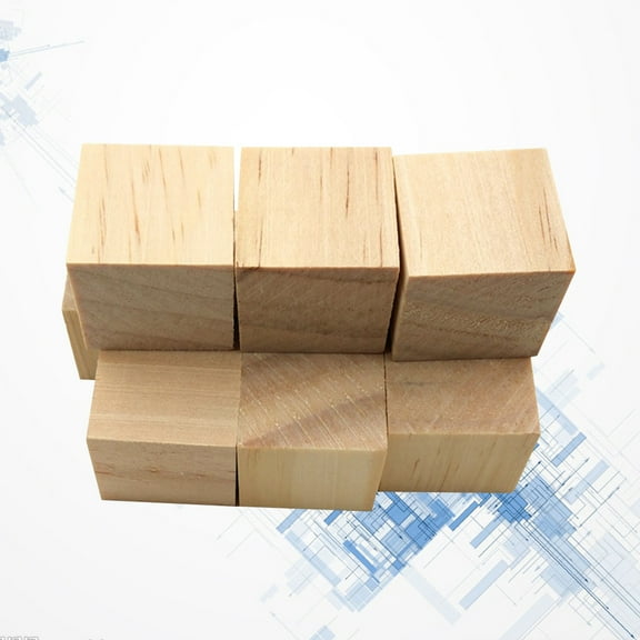 CTIRCHIU 10pcs Craft Blocks Square Wood Unfinished Blocks for Weddings