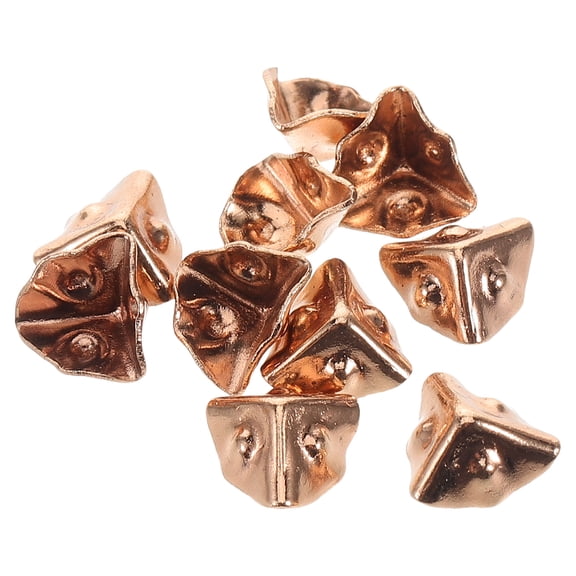 CTIRCHIU 10pcs Dollhouse Jewelry Case Corners for Doll Accessories Metal Golden