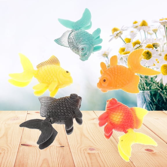 CTIRCHIU 10pcs Plastic Floating Fish Realistic Fish Ornaments Assorted Color for Indoor Aquarium Decor