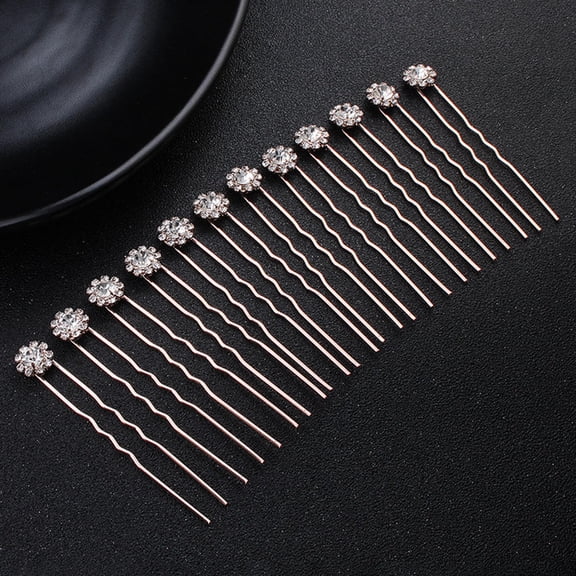 CTIRCHIU 12 Pcs U Shaped Hairpins Bridal Wedding Hair Clips for Elegant Women Parties