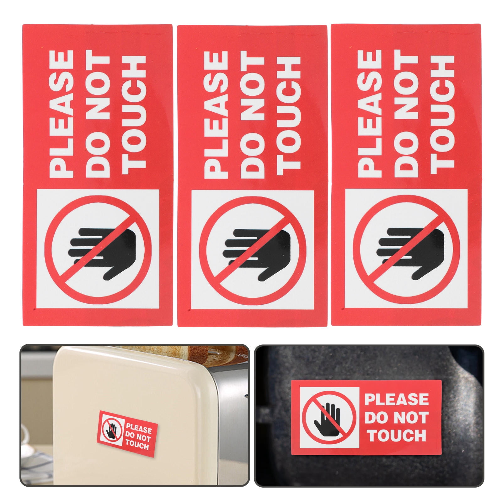 CTIRCHIU 12-Pcs Vinyl Warning Stickers Do Not Touch Signs For Business ...