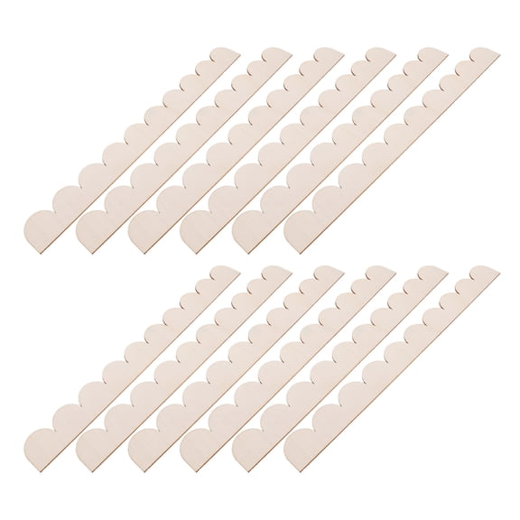 CTIRCHIU 12PCS Beige Scalloped Wood Border for DIY Crafts Home Room