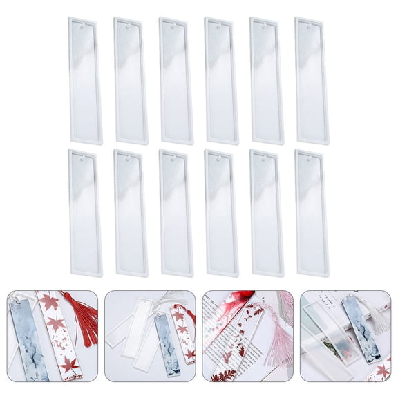 CTIRCHIU 12PCS Transparent Epoxy Resin Bookmark Molds for Craft Making, Mold Set for Projects