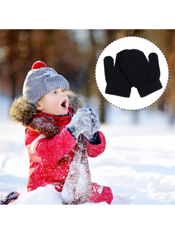 12 Pairs Acrylic Warm Knitted Mittens Assorted Colors Winter Gloves