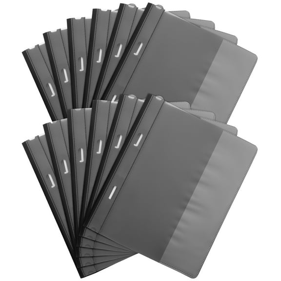 CTIRCHIU 12Pcs Black A4 Plastic Report File Holder Reusable Design for Easy Document Viewing and Filing