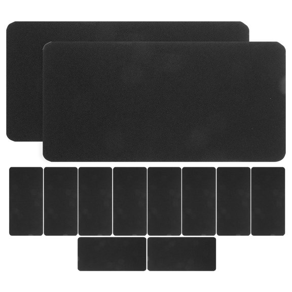 CTIRCHIU 12Pcs Black Nylon Clothing Repair Patches with Strong Adhesive for Quick Clothes and Hat Mending