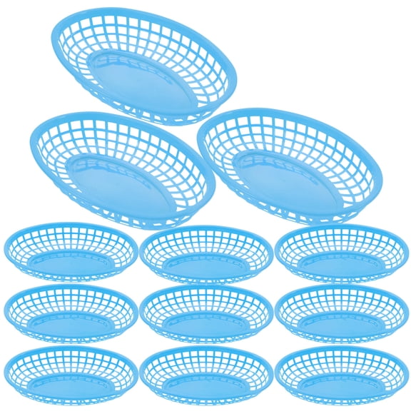 CTIRCHIU Stackable Blue PP Baskets for Home Storage and Outdoor Gatherings