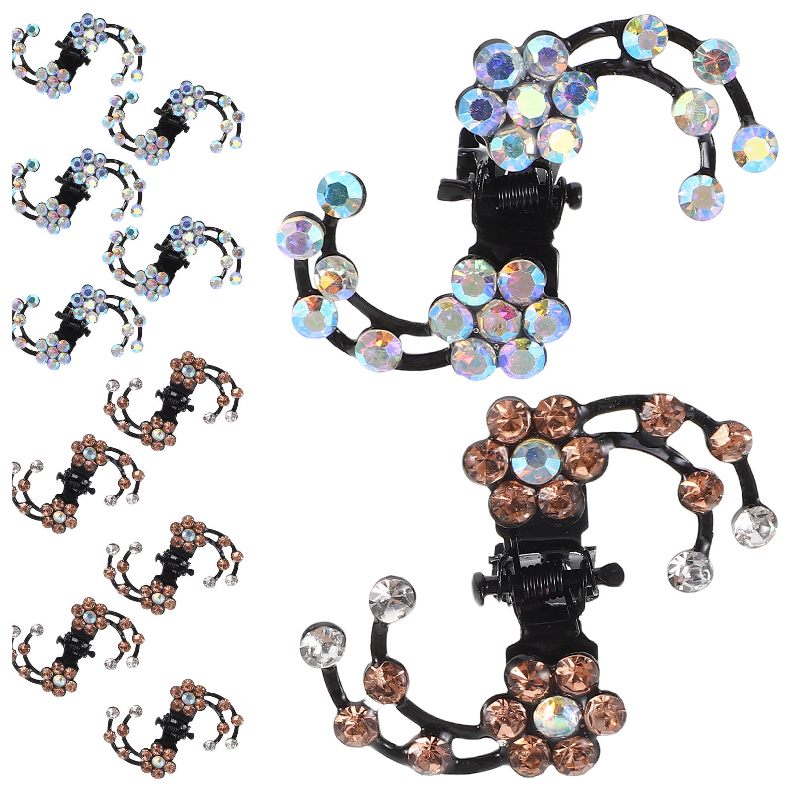 CTIRCHIU 12Pcs Bride Claw Hair Clips Sparkling Rhinestone Plum Blossom ...