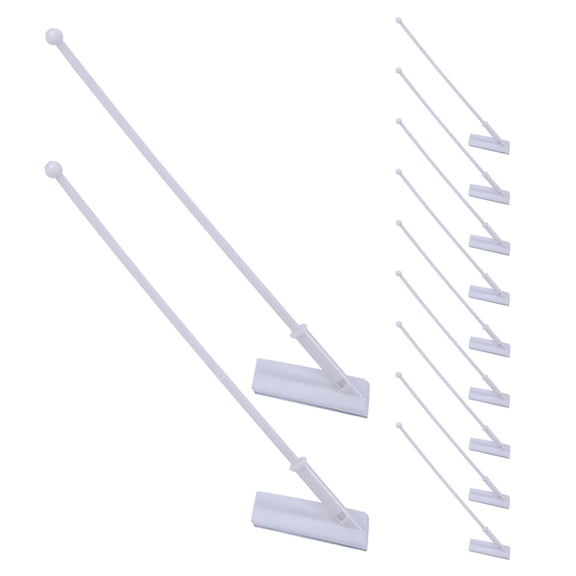 CTIRCHIU 12Pcs Car Flagpole Set White Heavy Duty Plastic Rods Easy Install for Vehicle Exterior Decoration