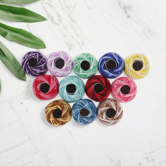 CTIRCHIU 12Pcs Cotton Embroidery Thread Set Assorted Colors for DIY Cross Stitch and Bracelet Crafting