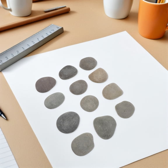 CTIRCHIU 12Pcs Grey Smooth Large River Rocks Natural Flat Stones for Crafting Pebble Art and Garden Decor