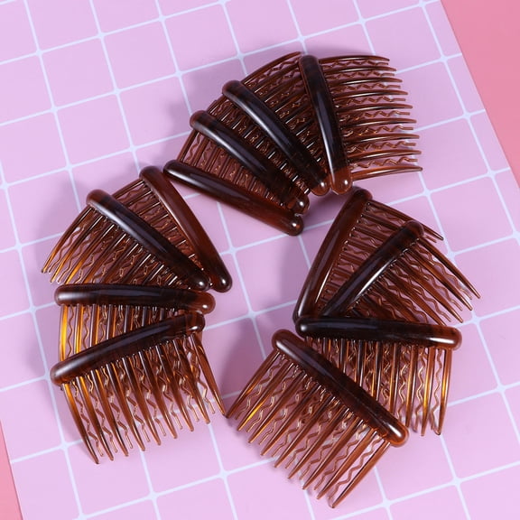 CTIRCHIU 12Pcs Hair Comb Pin Coffee Plastic Material Classic Style Side Hair Clip Accessory