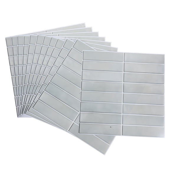 CTIRCHIU 12Pcs PVC Light Green Self Adhesive Tiles Peel and Stick for Bathroom and Kitchen Wall Decoration