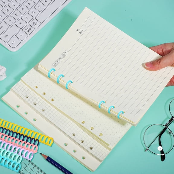 CTIRCHIU 12Pcs Plastic Binding Spine Inserts with Open Close Mechanism for Custom Notebook Organization