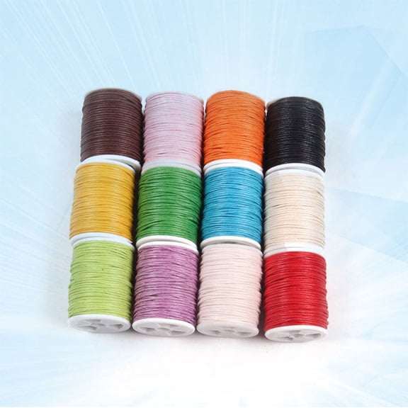 CTIRCHIU 12Pcs Premium Waxed Cotton Knitting String Assorted Color Multifunctional for Decorative Use