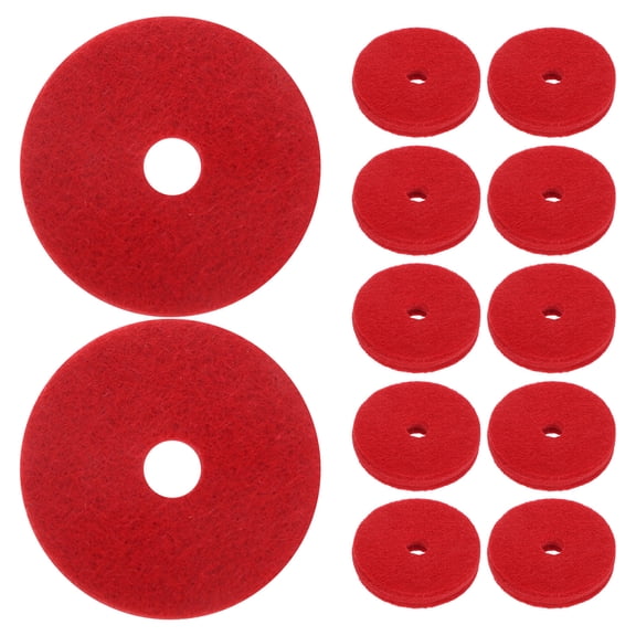CTIRCHIU 12Pcs Red Felt Washers for Cymbals Double Layer Drum Felt Accessory Set with Universal Compatibility