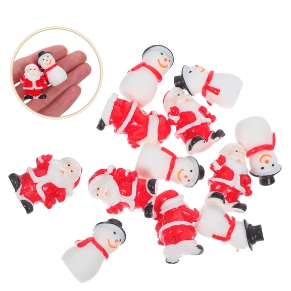 CTIRCHIU 12Pcs Handcrafted Resin Snowman Miniatures Assorted Color Christmas Decorations