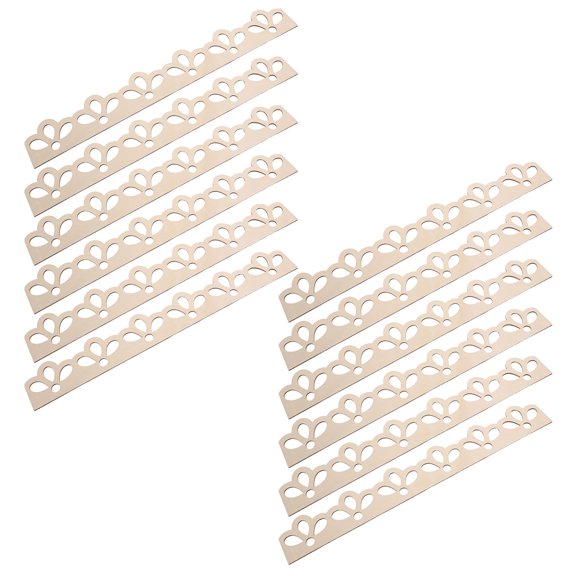 CTIRCHIU 12Pcs Wooden Decorative Trim Khaki Scalloped Wood Edging for DIY Projects and Room Decor