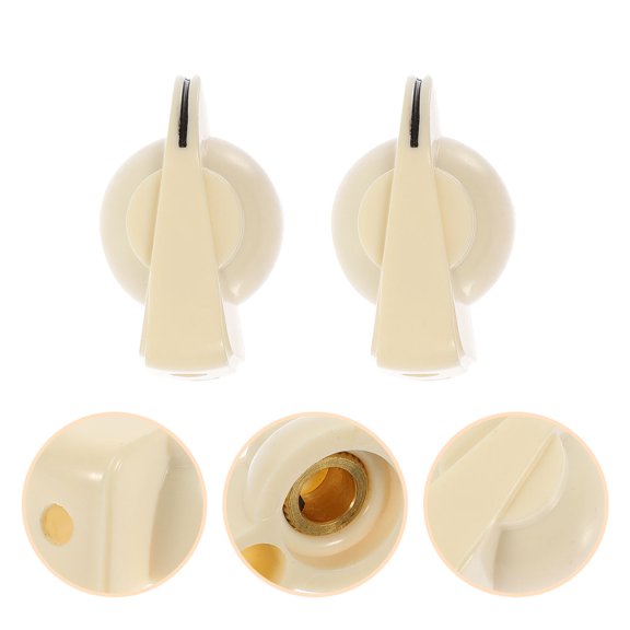CTIRCHIU Set of 12 Beige Plastic Control Knobs for Electric Bass Guitars, Replacement Parts for Bass Guitar Accessories
