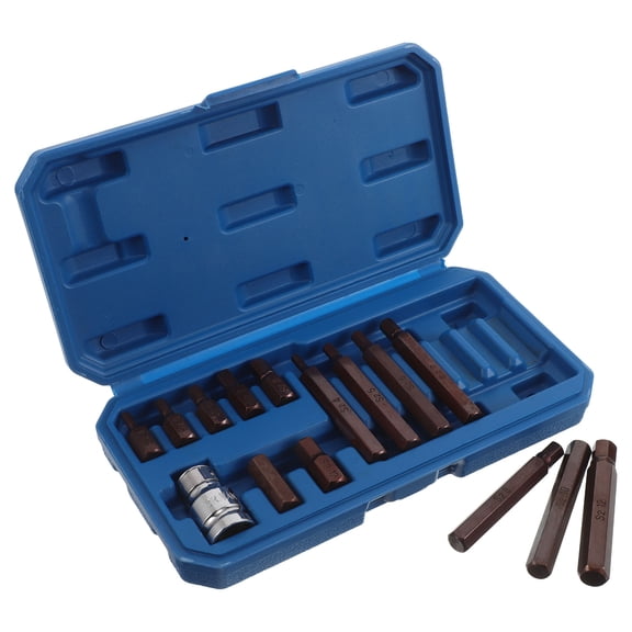 CTIRCHIU 15Pcs Drive Socket Set H4-H12 for Car Maintenance Auto Mechanic Tool Kit with Case