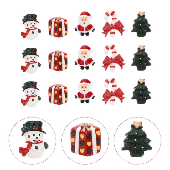 CTIRCHIU 15Pcs Snow Globe Figurines Assorted Decoration for Christmas