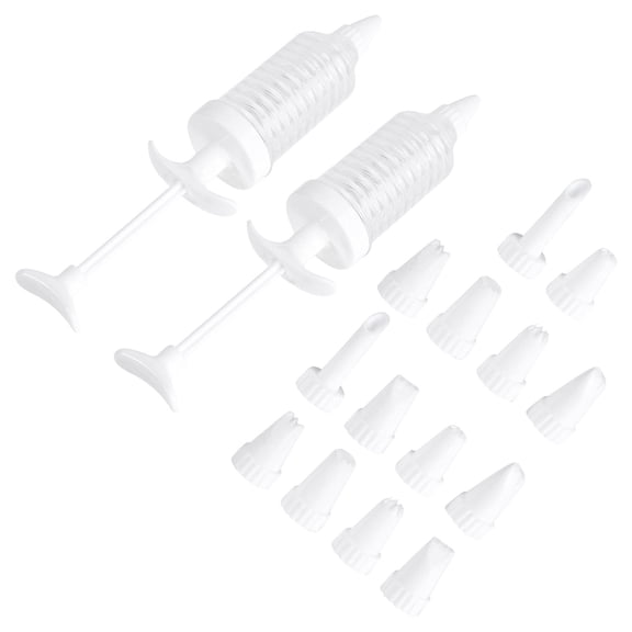 CTIRCHIU 16Pcs Cookie Press Pump White Biscuit Maker Ergonomic Handle Dessert Decorator for Baking Use