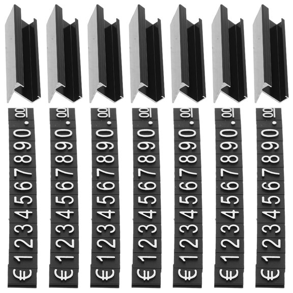 CTIRCHIU 16Sets Complete Adjustable Price Tag Kit with Black Matte Display Cubes for Jewelry Store Use