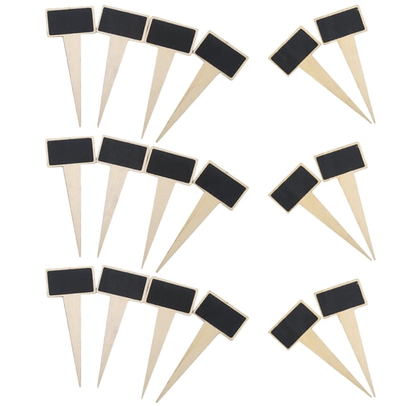 CTIRCHIU 18-Piece Small Chalkboard Plant Labels, Black Wooden Rectangle Garden Stakes for Herbs, Flowers, Vegetables and