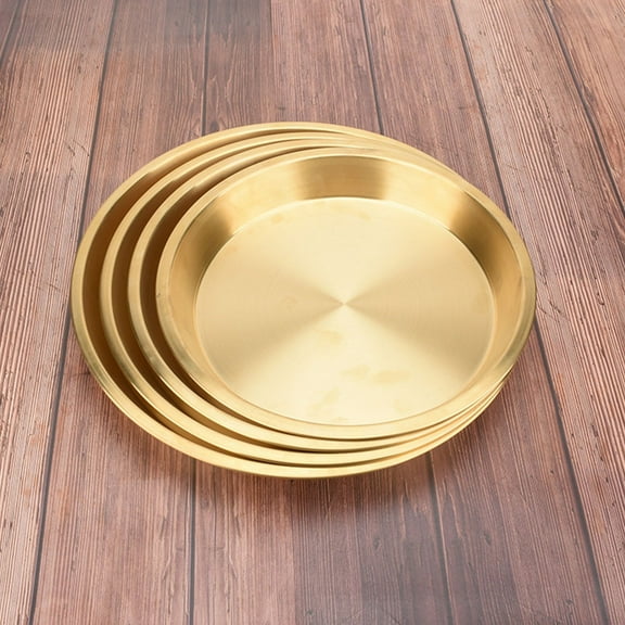CTIRCHIU 1Pack Copper Food Tray Decorative Elegant Design Tableware Home Use