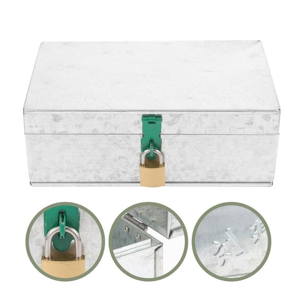 CTIRCHIU Lockable Rectangular Iron File Organizer Box for Home Office Document Storage and Secure Filing