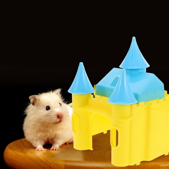 CTIRCHIU 1Pc Yellow Hamster Cabin Plastic Pet Shelter Ideal for Small Pets Relaxing Space