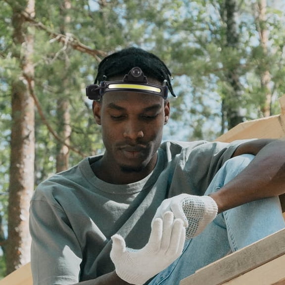 CTIRCHIU 1-Pack Rechargeable Headlamp for Climbing, Bright Round LED, Water-Resistant ABS PC Design