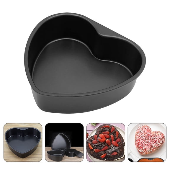 CTIRCHIU Heart Shaped Cake Pan Black Anodized Aluminum Removable Bottom Baking Mold for Kitchen