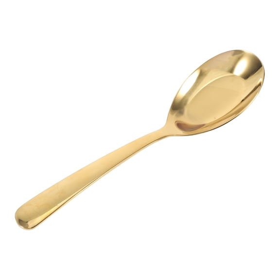 CTIRCHIU Golden Stainless Steel 304 Flat Bottom Round Soup Spoon Large Size