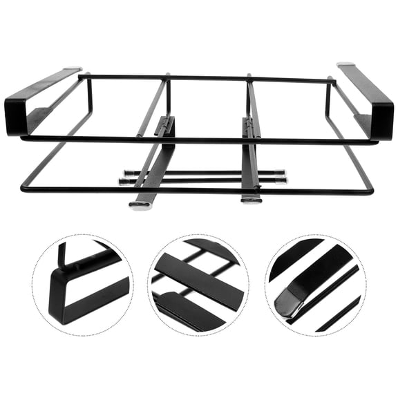 CTIRCHIU Black Stainless Steel Kitchen Organizer Rack for Cutting Boards, Pot Lids, Mugs, Plates and More Storage