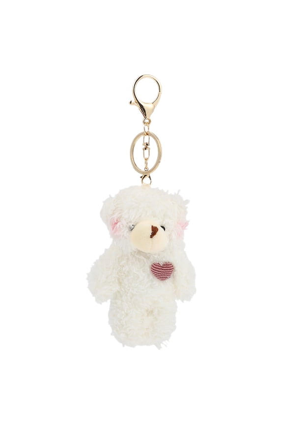 1-Pack Cute Blush Bear Plush Keychain Handbag Charm Pendant for Women, Perfect New Year Accessory