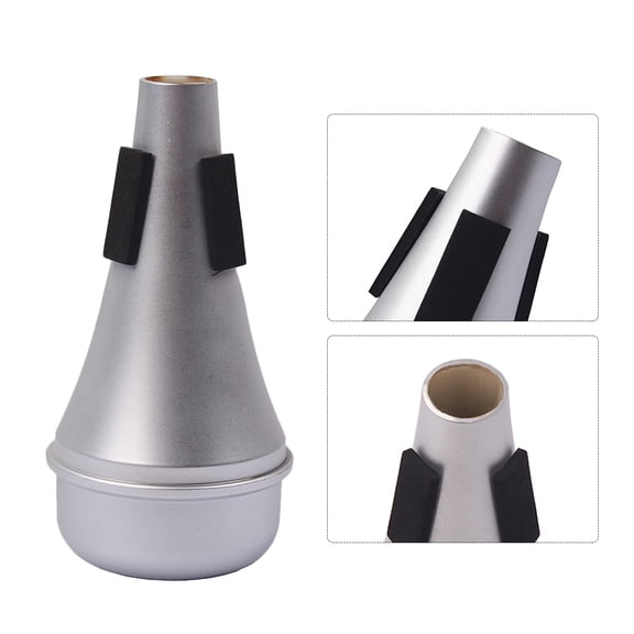 CTIRCHIU Plated Silver Metal Trumpet Straight Cup Mute Lightweight Jazz Musical Instrument