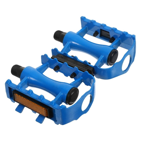 CTIRCHIU 1Pair Blue Aluminum Alloy Platform Pedal with Anti Slip Design and Reflective Stripe for Fixed Gear Bikes