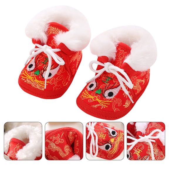CTIRCHIU 1Pair Red Casual Tiger Shoes Warm Autumn Footwear with Anti Skid Breathable Material